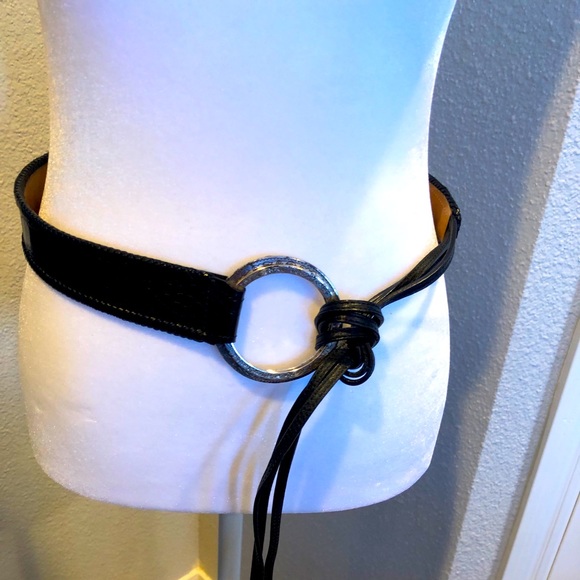 Brighton Sz S/M Black Faux Tie Belt - Picture 2 of 8
